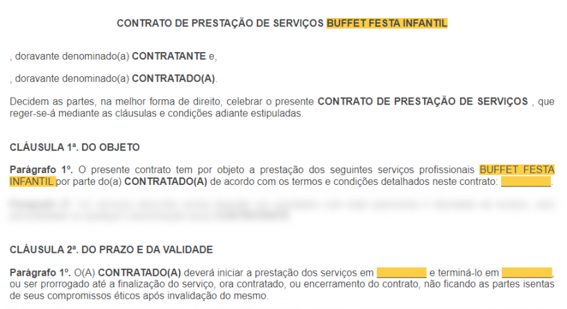 4 【ERROS】 do Contrato de Prestação de Serviço de Buffet! 【Cuidado】 com o  3º! | Baixar Word e PDF | 2023