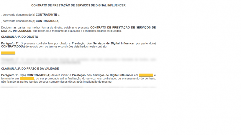 6 【ERROS】 do Contrato de Prestação de Serviço Digital Influencer! 【Cuidado】  com o 5º! | Baixar Word e PDF | 2023
